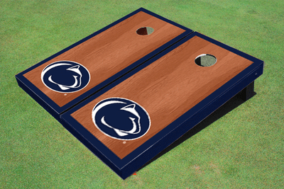 Penn State University Nittany Lions Navy Blue Rosewood Matching Border Cornhole Boards