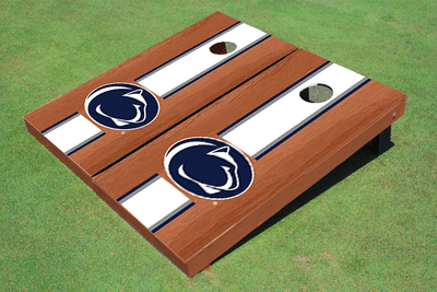 Penn State University Nittany Lions White Rosewood Matching Long Stripe Cornhole Boards Penn State University Nittany Lions White Rosewood Matching Long Stripe Cornhole Boards