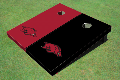 University Of Arkansas Alternating Solid Cornhole Boards