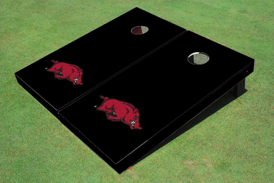 University Of Arkansas Black Matching Solid Cornhole Boards