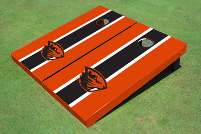 Oregon State University Black and Orange Matching Long Stripe Cornhole Boards
