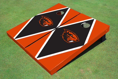 Oregon State University Black and Orange Matching Diamond Cornhole Boards