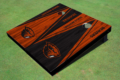 Oregon State University Alternating Wood Look Triangle Cornhole Boards