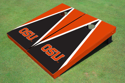Oregon State University "OSU" Black and Orange Matching Triangle Cornhole Boards