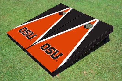 Oregon State University "OSU" Orange and Black Matching Triangle Cornhole Boards