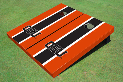 Oregon State University "OSU" Black and Orange Matching Long Stripe Cornhole Boards