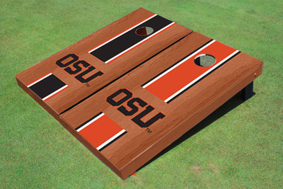 Oregon State University "OSU" Rosewood Alternating Long Stripe Cornhole Boards Oregon State University "OSU" Rosewood Alternating Long Stripe Cornhole Boards