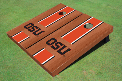 Oregon State University "OSU" Orange Rosewood Matching Long Stripe Cornhole Boards