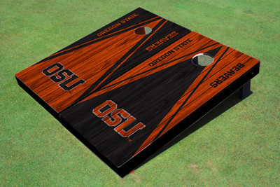 Oregon State University "OSU" Alternating Wood Look Triangle Cornhole Boards Oregon State University "OSU" Alternating Wood Look Triangle Cornhole Boards
