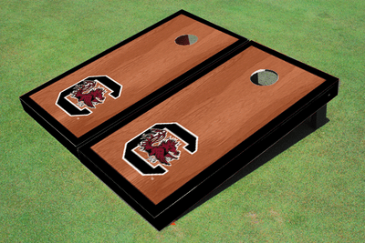 University Of South Carolina Black Rosewood Matching Border Cornhole Boards