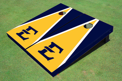 East Tennessee State University E Yellow and Navy Matching Triangle Cornhole Boards