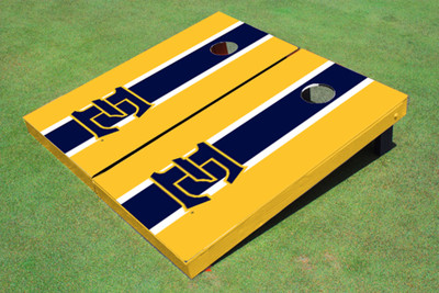East Tennessee State University E Navy and Yellow Matching Long Stripe Cornhole Boards