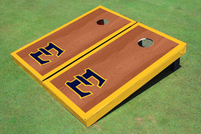 East Tennessee State University E Yellow Rosewood Matching Borders Cornhole Boards
