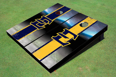 East Tennessee State University E Field Long Stripe Alternating Themed Cornhole Boards