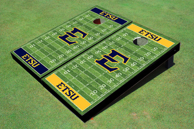 East Tennessee State University E Alternating Football Field Custom Cornhole Boards