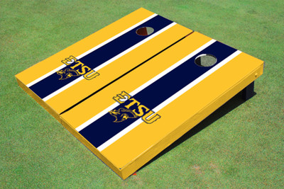 East Tennessee State University ETSU Navy and Yellow Matching Long Stripe Cornhole Boards