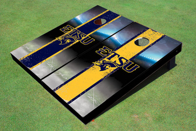 East Tennessee State University ETSU Field Long Stripe Alternating Themed Cornhole Boards