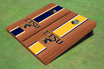 East Tennessee State University ETSU Rosewood Alternating Long Stripe Cornhole Boards East Tennessee State University ETSU Rosewood Alternating Long Stripe Cornhole Boards
