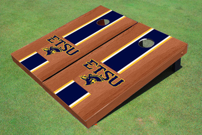 East Tennessee State University ETSU Navy Rosewood Matching Long Stripe Cornhole Boards