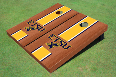 East Tennessee State University ETSU Yellow Rosewood Matching Long Stripe Cornhole Boards