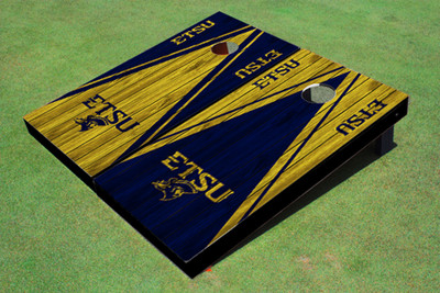 East Tennessee State University ETSU Alternating Wood Look Triangle Cornhole Boards