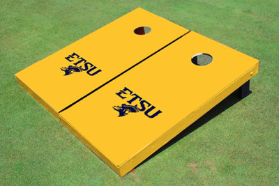 East Tennessee State University ETSU Yellow Matching Solid Cornhole Boards