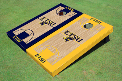East Tennessee State University ETSU Alternating Basketball Court Custom Cornhole Boards