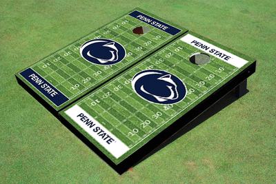 Penn State University Nittany Lions Alternating Football Field Custom Cornhole Board