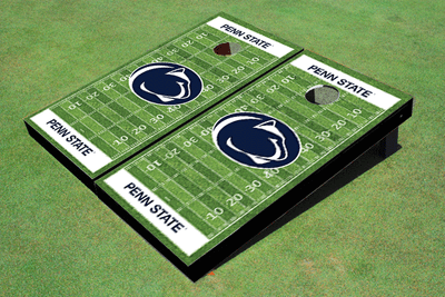 Penn State University Nittany Lions White Matching Football Field Custom Cornhole Board
