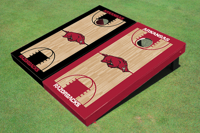 University Of Arkansas Alternating Basketball Court Custom Cornhole Board