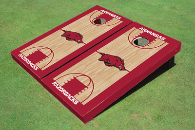 University Of Arkansas Maroon Matching Basketball Court Custom Cornhole Board University Of Arkansas Maroon Matching Basketball Court Custom Cornhole Board