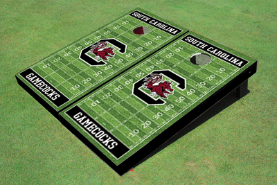 University Of South Carolina Black Matching Football Field Custom Cornhole Boards