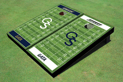 Georgia Southern University "GS" Alternating Football Field Custom Cornhole Boards Georgia Southern University "GS" Alternating Football Field Custom Cornhole Boards