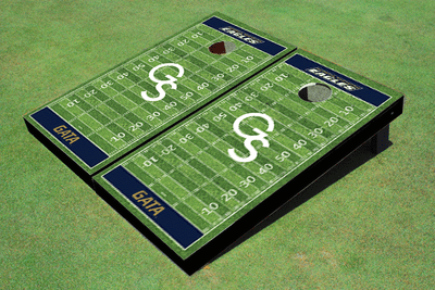 Georgia Southern University "GS" Navy Matching Football Field Custom Cornhole Boards