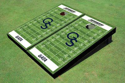 Georgia Southern University "GS" White Matching Football Field Custom Cornhole Boards