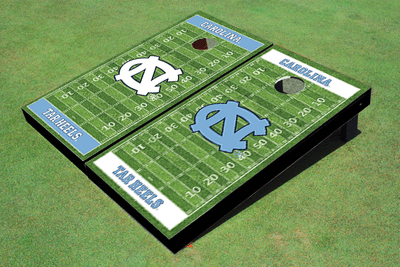 University of North Carolina "UNC" Alternating Football Field Custom Cornhole Boards
