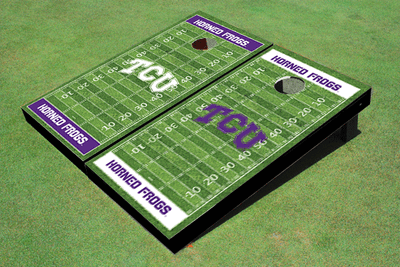 Texas Christian University "TCU" Alternating Football Field Custom Cornhole Boards