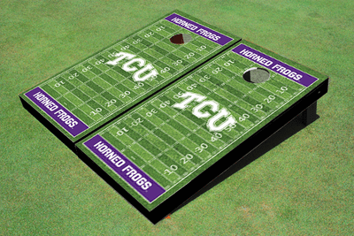 Texas Christian University "TCU" Purple Matching Football Field Custom Cornhole Boards