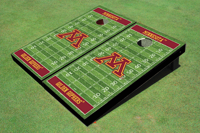 University of Minnesota Maroon Matching Football Field Custom Cornhole Boards