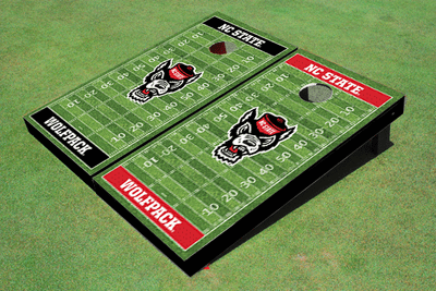 NC State University Alternating Football Field Custom Cornhole Boards