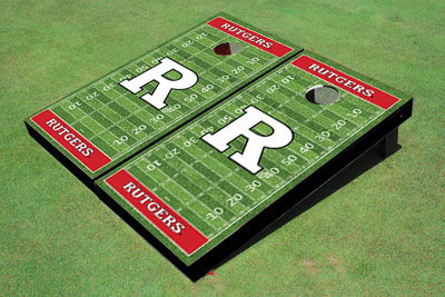 Rutgers University Red Matching Football Field Custom Cornhole Boards Rutgers University Red Matching Football Field Custom Cornhole Boards