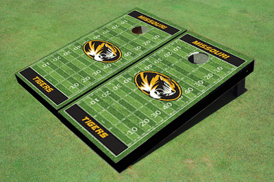 University of Missouri Black Matching Football Field Custom Cornhole Boards