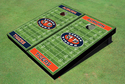 Auburn University "Tiger Eyes" Alternating Football Field Custom Cornhole Boards