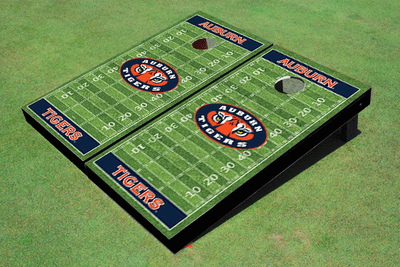 Auburn University "Tiger Eyes" Navy Matching Football Field Custom Cornhole Boards