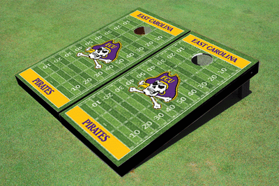 East Carolina University Yellow Matching Football Field Custom Cornhole Board East Carolina University Yellow Matching Football Field Custom Cornhole Board