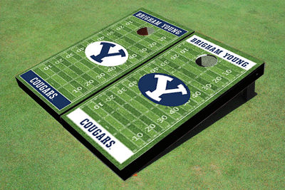 Brigham Young University BYU Alternating Football Field Custom Cornhole Boards