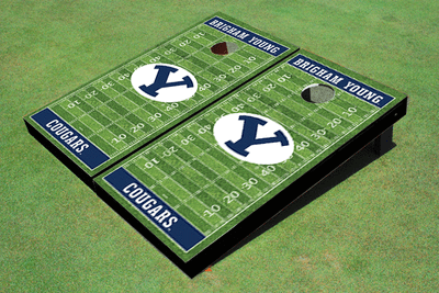 Brigham Young University BYU Navy Matching Football Field Custom Cornhole Boards