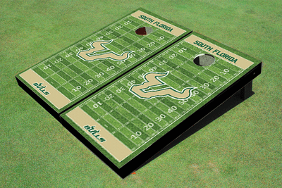 University Of South Florida Gold Matching Football Field Custom Cornhole Boards
