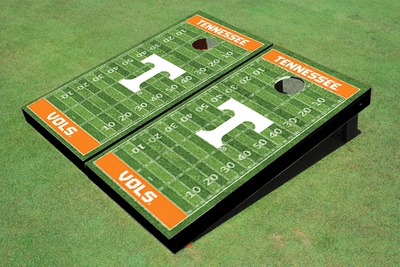 University Of Tennessee Orange Matching Football Field Cornhole Boards