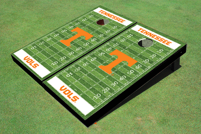 University Of Tennessee White Matching Football Field Custom Cornhole Boards
